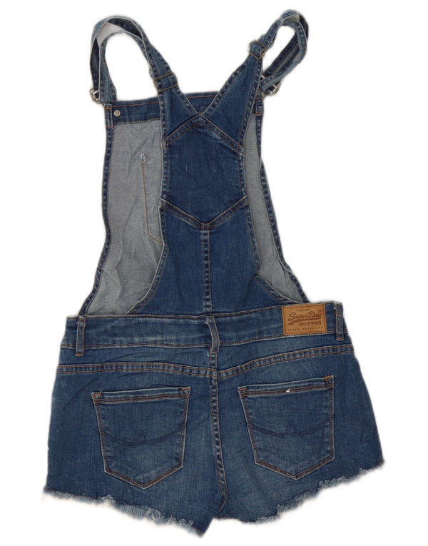 Superdry ženske traper kratke hlače Dungarees UK 10 male W30 plavi pamuk