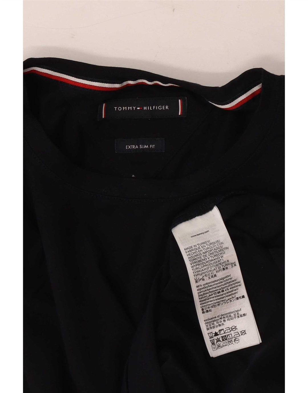 Tommy Hilfiger muška ekstra tanka majica dugih rukava srednje tamnoplave boje pamuka