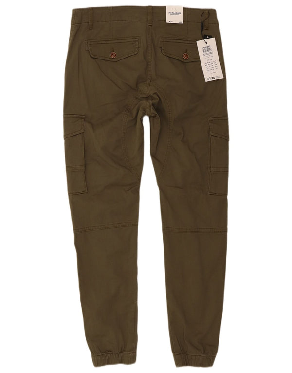 Jack & Jones muške Paul Joggers kargo hlače W30 L30 kaki pamuk