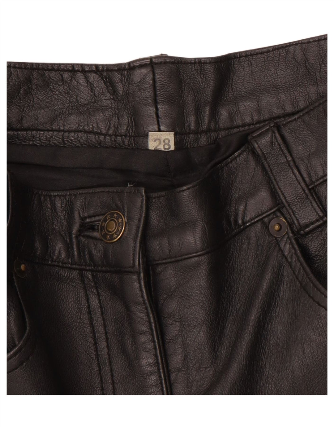 VINTAGE ženske uske kožne hlače W28 L30 crne