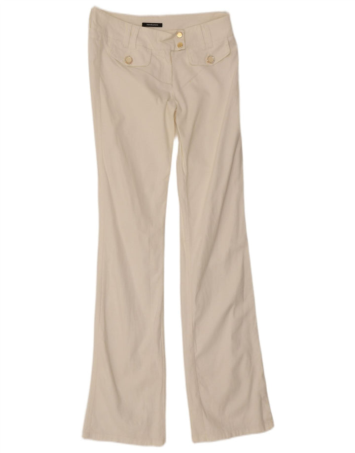 ROCCOBAROCCO Womens Bootcut Casual Trousers IT 44 Medium W30 L35 Off White