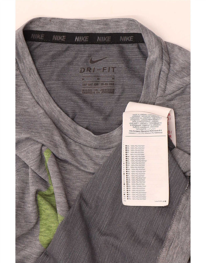 Nike Boys Dri Fit Graphic T-Shirt Top 10-11 Years Medium Grey Poliester