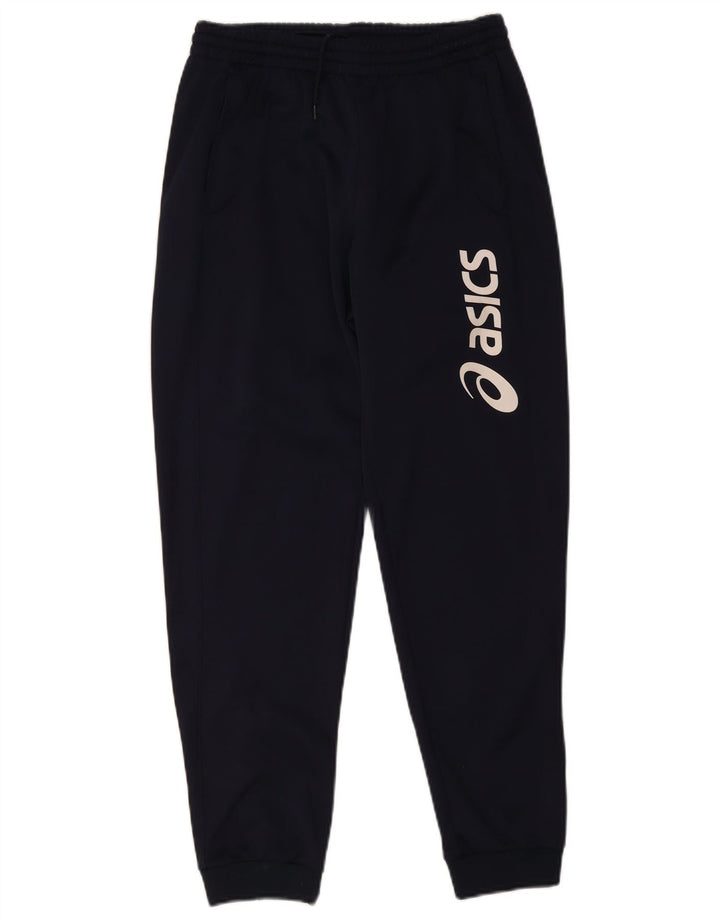Asics muške grafičke trenirke Hlače za trčanje Medium tamnoplavi poliester