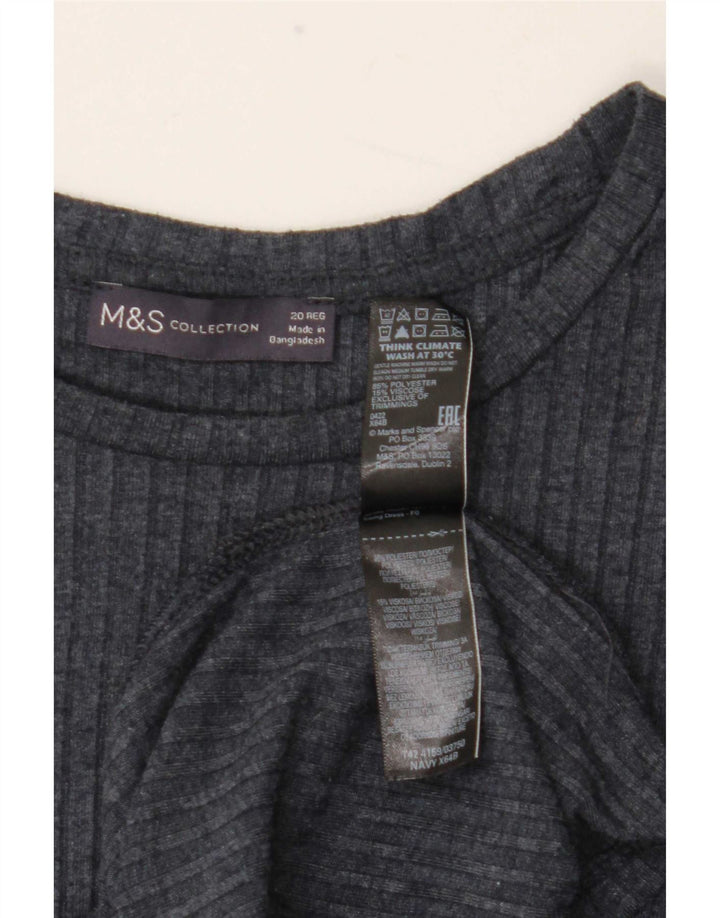 Marks & Spencer ženska osnovna haljina dugih rukava UK 20 2XL tamnoplava