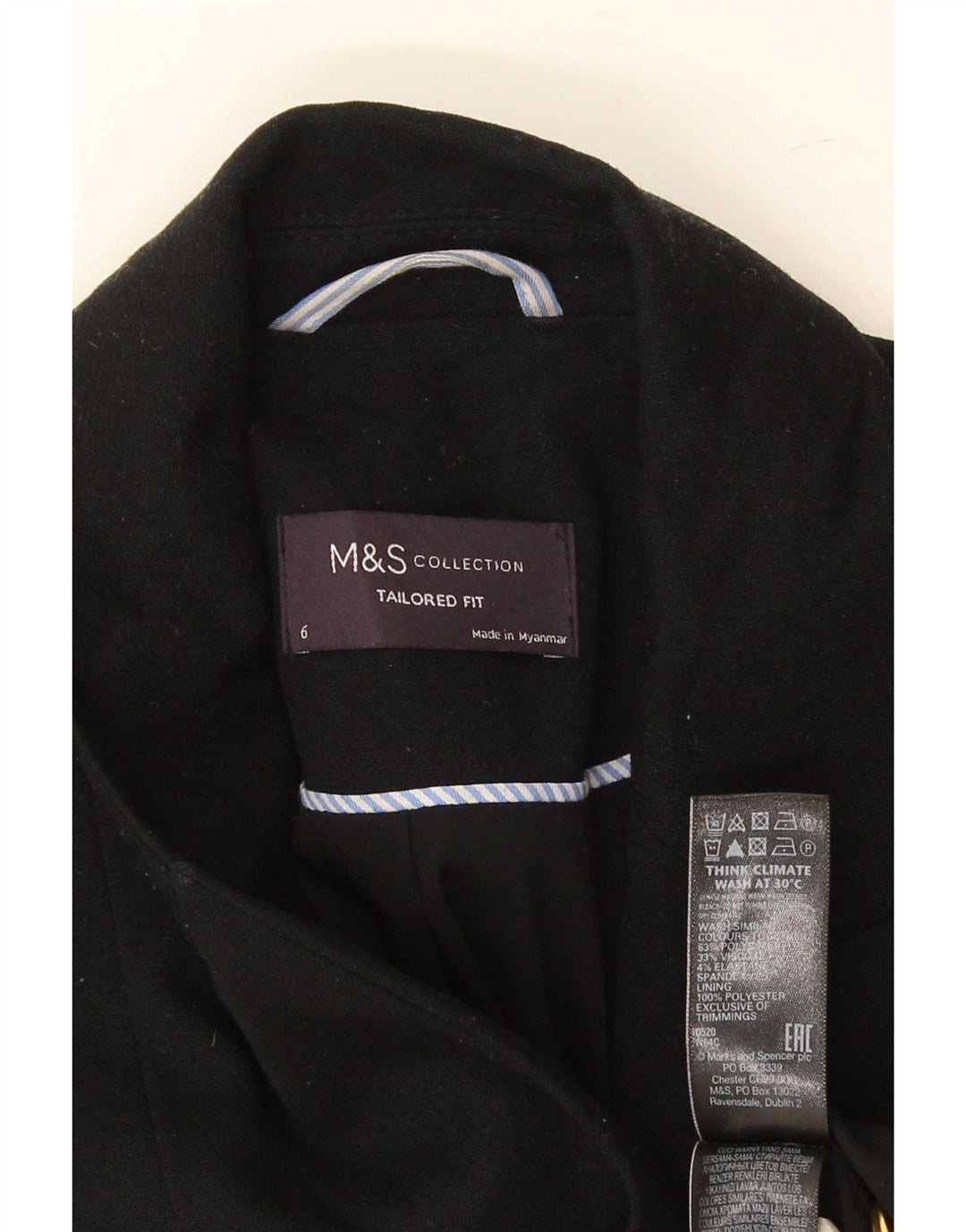 Marks & Spencer ženska krojena sako jakna UK 6 XS crna