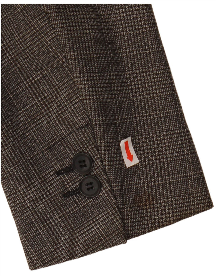 ZARA muška jakna sa blejzerom s jednim gumbom EU 50 srednje sivi poliester s ptičijim zubima