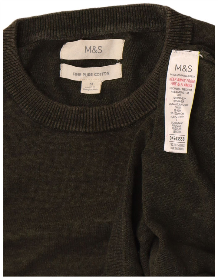 Marks & Spencer muški džemper s okruglim izrezom, srednji kaki pamuk