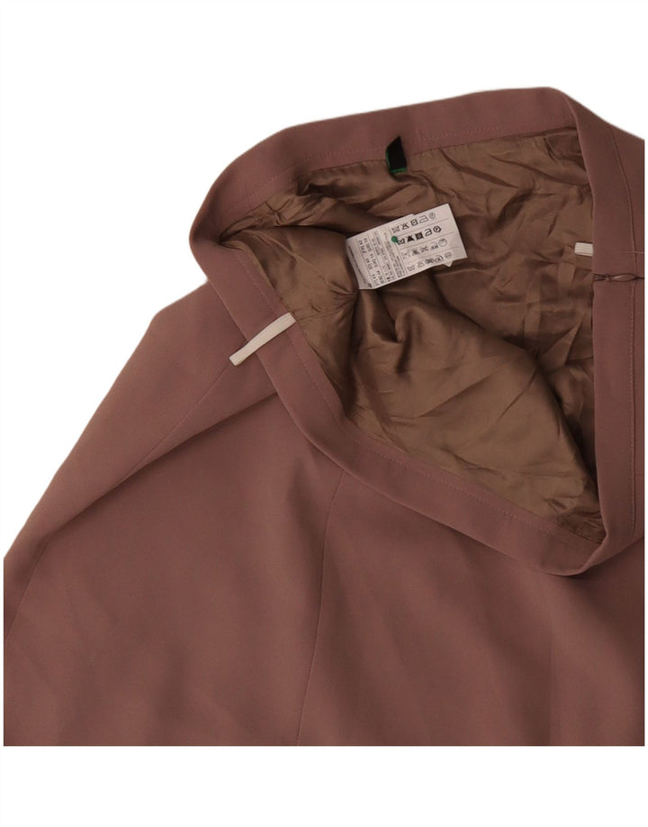 BENETTON ženska suknja A-kroja UK 14 velika W34 ružičasti cvjetni poliester