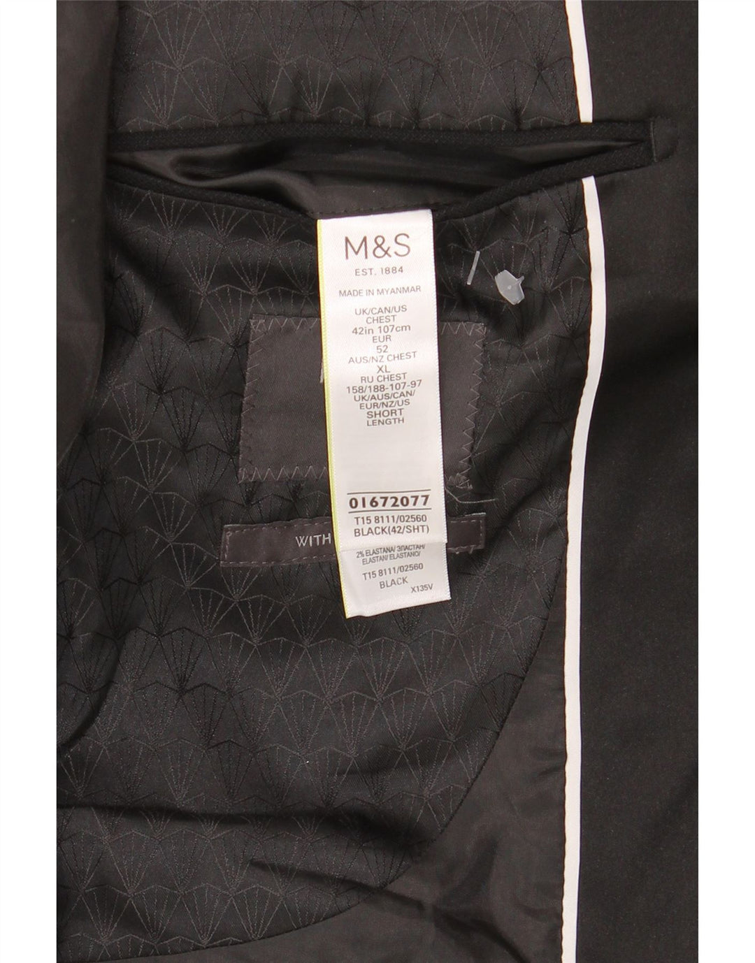 Marks & Spencer muška jakna sako s jednim gumbom UK 42 veliki crni poliester