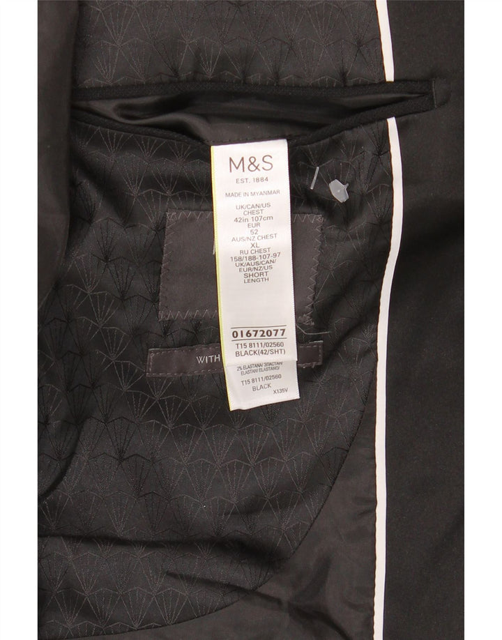 Marks & Spencer muška jakna sako s jednim gumbom UK 42 veliki crni poliester