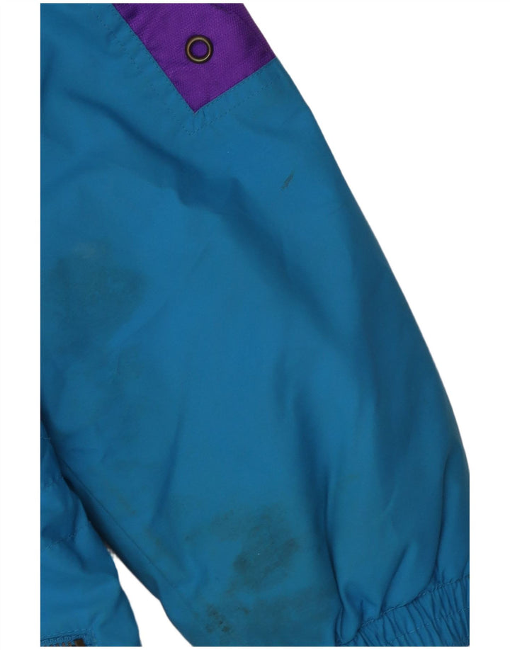 Vintage muška skijaška jakna s kapuljačom UK 38 srednje plavi poliester u boji