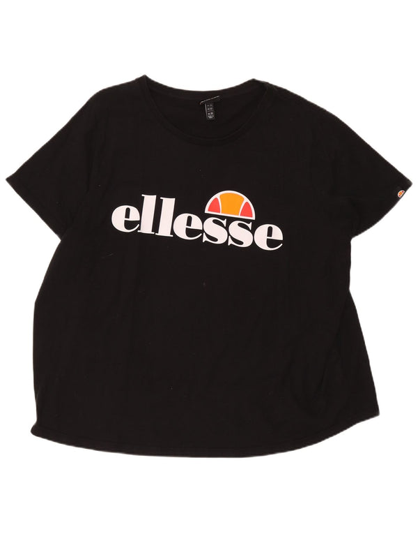Ellesse Ženska majica kratkih rukava s grafičkim motivima UK 26 5XL crni pamuk