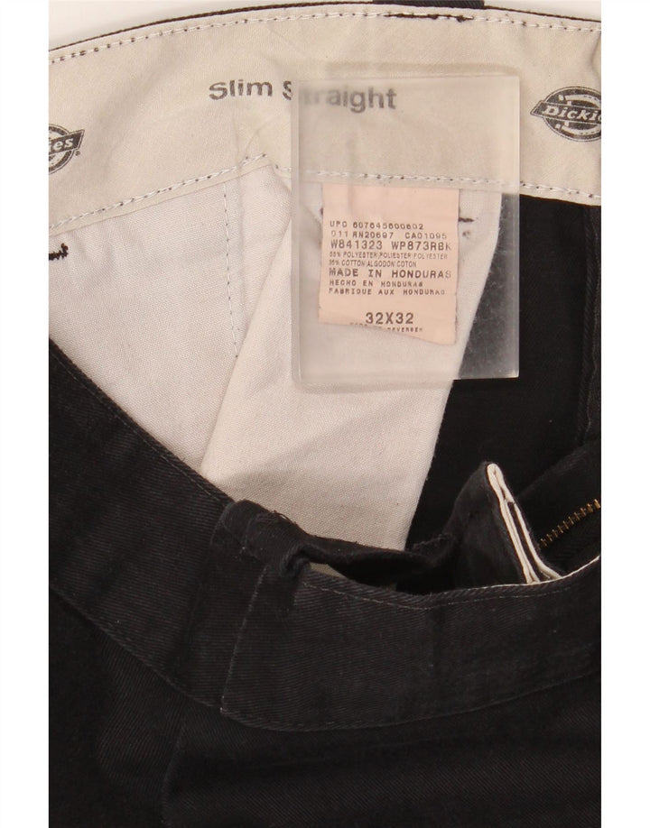 Dickies muške uske chino kratke hlače W32 Srednji crni poliester