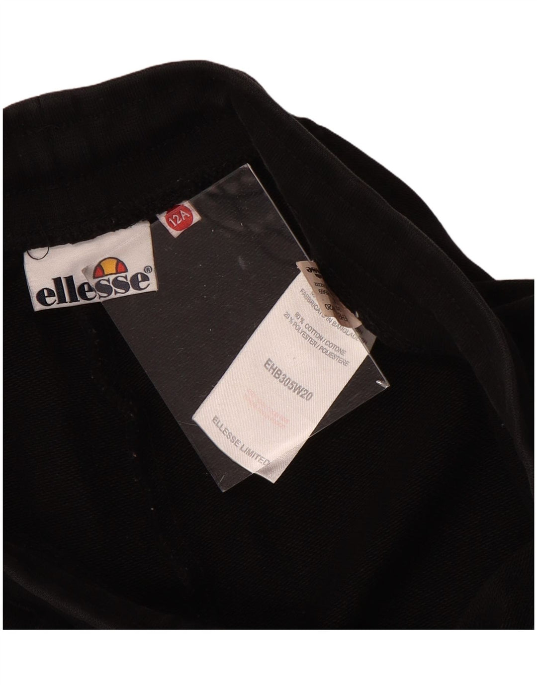 ELLESSE Boys Graphic Trenirka Hlače Joggers 11-12 godina crni pamuk