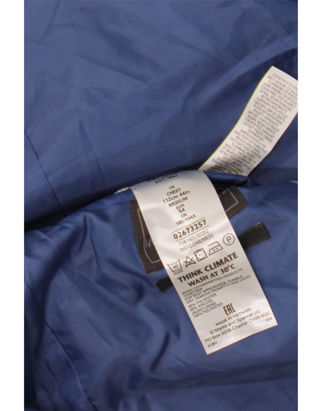 MARKS & SPENCER muška krojena sako jakna UK 44 2XL tamnoplava