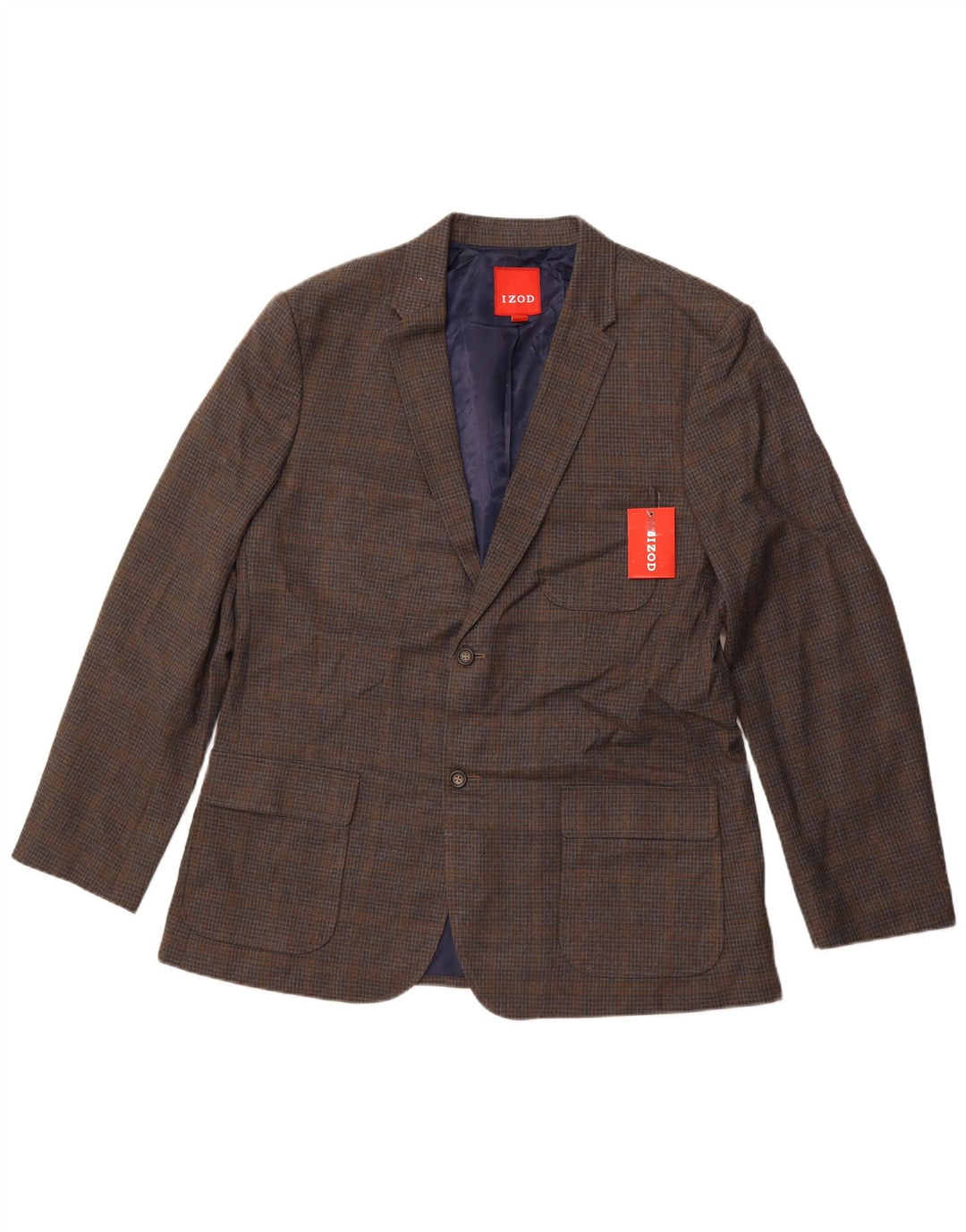 IZOD muška jakna sa 2 gumba UK 42 XL sivi karirani poliester