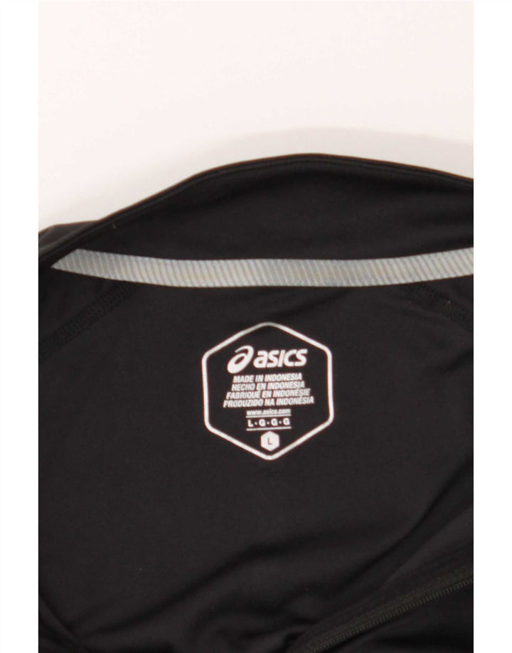 Asics Graphic Zip Neck Pullover Trenirka Top Large Black