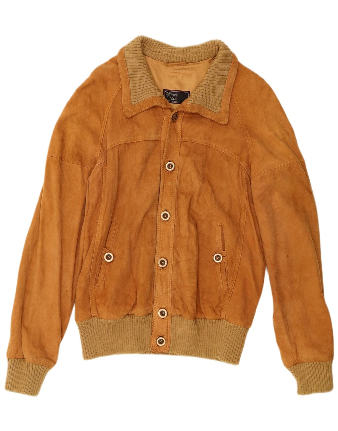 Vintage muška bomber jakna od brušene kože IT 54 2XL smeđa koža