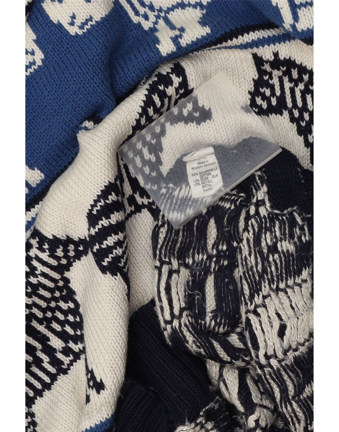 VINTAGE ženski džemper s okruglim izrezom UK 18 XL tamnoplavi životinjski print