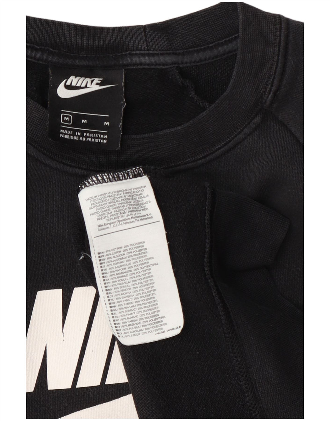 Ženska majica Nike Graphic Sweatshirt UK 14 Srednje crni pamuk