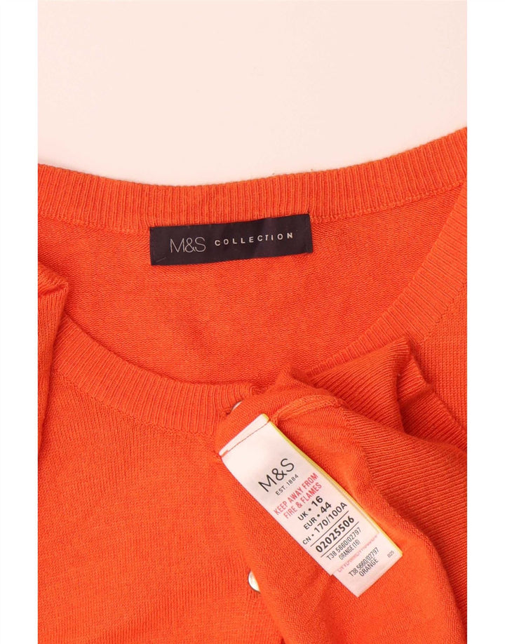 Marks & Spencer ženski kardigan pulover UK 16 Velika narančasta viskoza