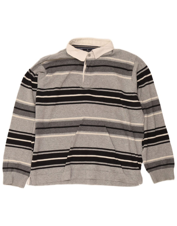 Marks & Spencer muška ragbi polo majica Blue Harbor velike sive pruge