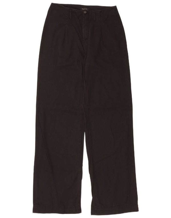 MASSIMO DUTTI Ženske traperice širokih nogavica visokog struka W32 L34 crni pamuk