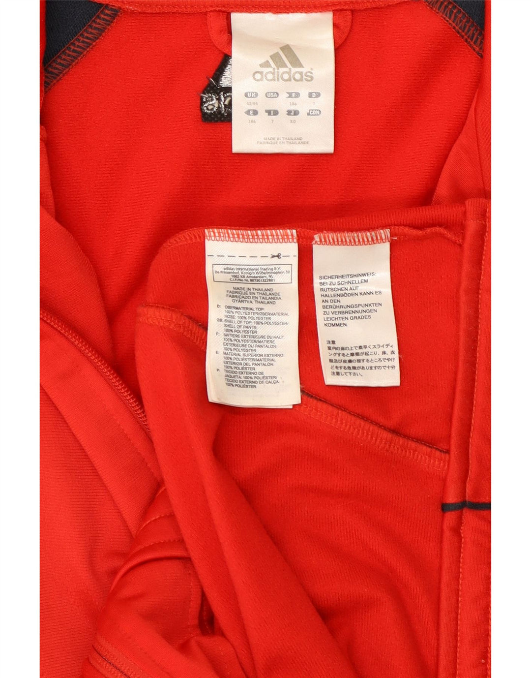 Adidas muška trenirka gornja jakna UK 42/44 veliki crveni poliester u boji