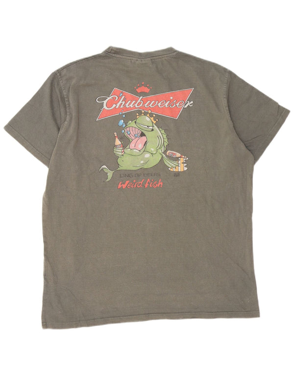 Weird Fish Mens Graphic T-Shirt Top Large Grey Cotton