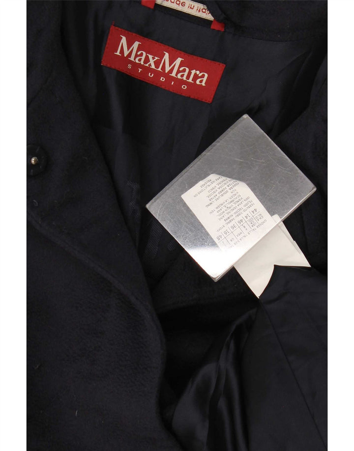 Max Mara ženski kaput UK 16 Large tamnoplava djevičanska vuna
