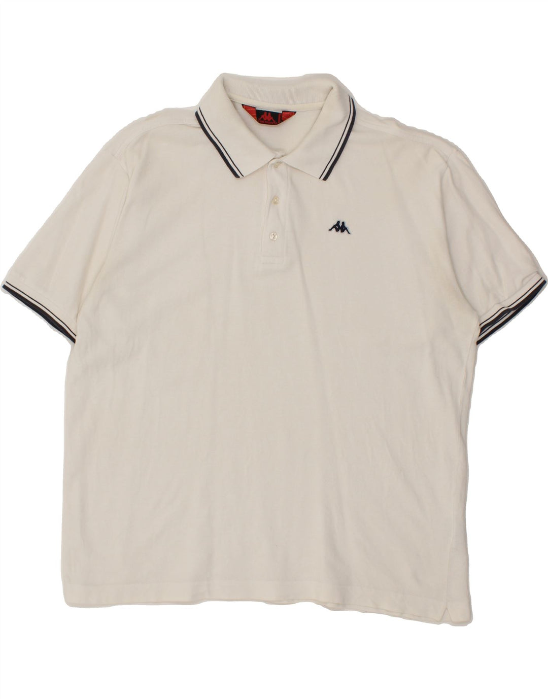 KAPPA Mens Polo Shirt XL White Cotton Vintage Kappa and Second-Hand Kappa from Messina Hembry 