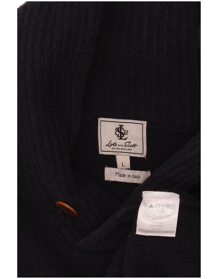 Lyle & Scott muški džemper sa šal ovratnikom Veliki tamnoplavi vuneni pulover