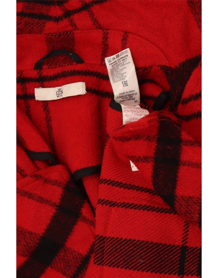 Marks & Spencer kaput za djevojčice od 11-12 godina, crveni karirani poliester