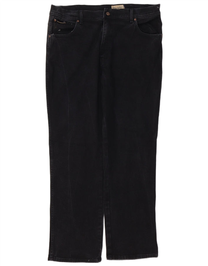 WRANGLER muške ravne traperice Texas W38 L32 crni pamuk