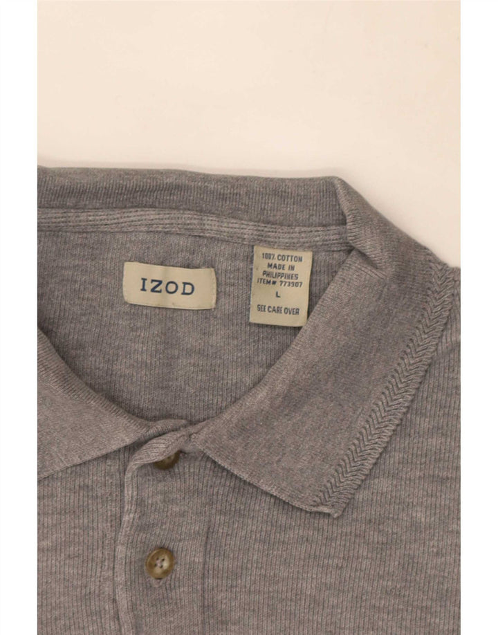 Izod muška polo majica dugih rukava, veliki sivi pamuk