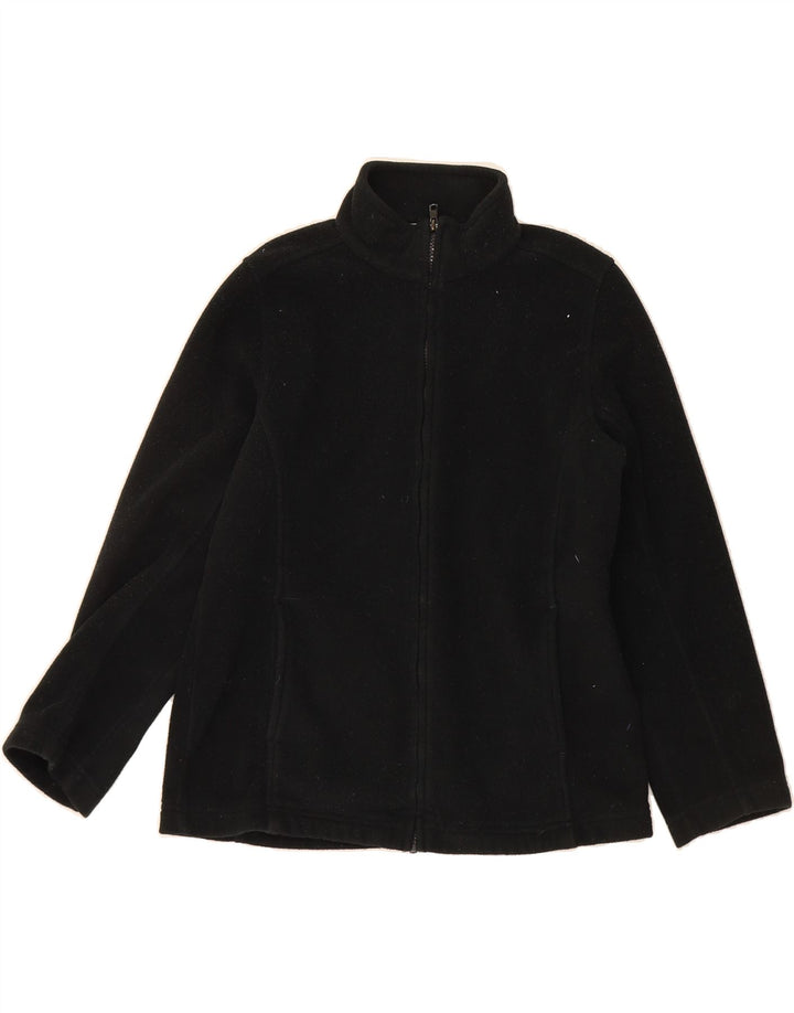 MARKS & SPENCER Womens Fleece Jacket UK 12 Medium  Black Polyester Vintage Marks & Spencer and Second-Hand Marks & Spencer from Messina Hembry 