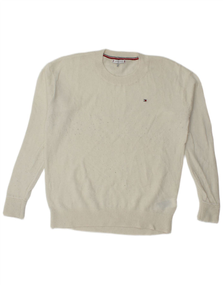 Tommy Hilfiger muški džemper s okruglim izrezom XL bijela vunena