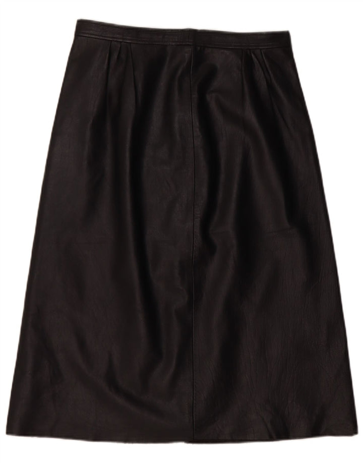 Vintage ženska kožna suknja W28 srednje crna