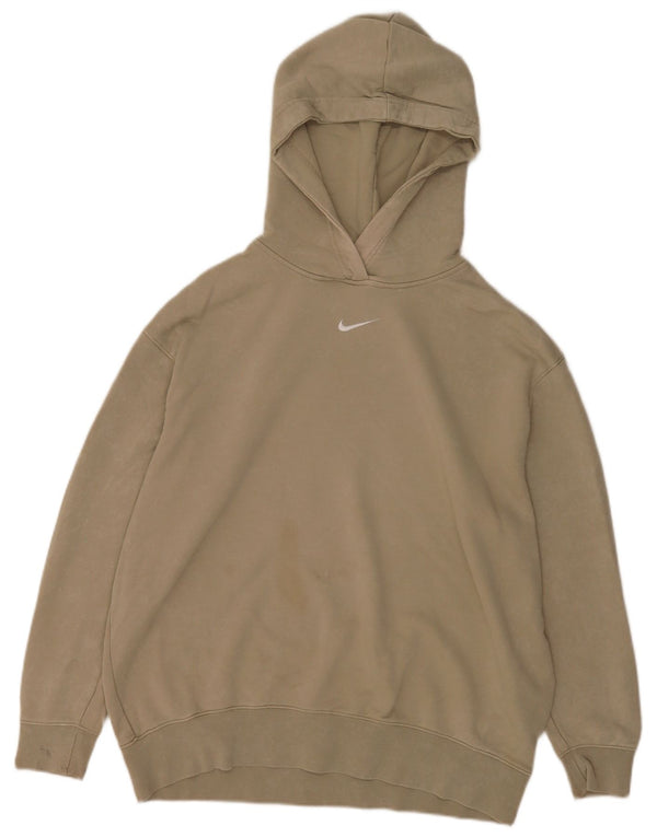 Nike muška majica s kapuljačom srednjeg kroja, srednje bež pamuk