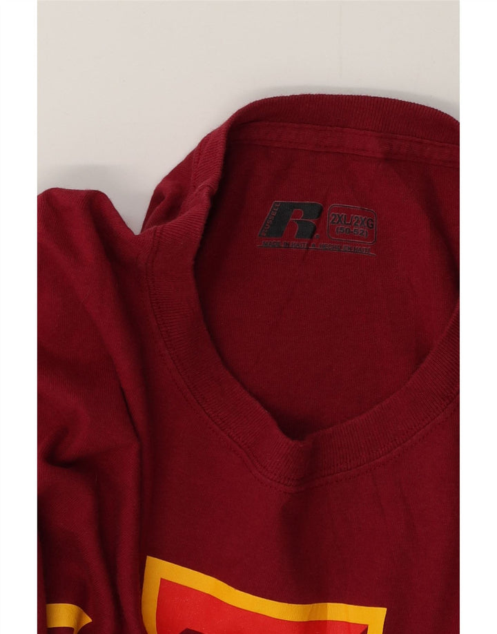 Russell atletska muška majica kratkih rukava s grafičkim motivima, 2XL crveni pamuk