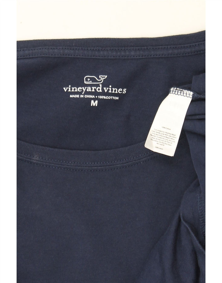 VINEYARD VINES Womens Graphic Top Long Sleeve UK 14 Medium Navy Blue Vintage Vineyard Vines and Second-Hand Vineyard Vines from Messina Hembry 