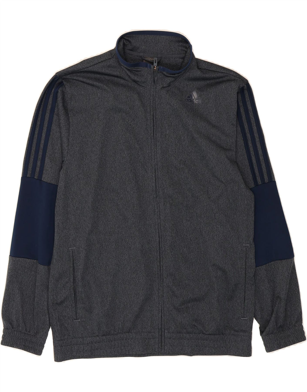 ADIDAS Mens Tracksuit Top Jacket Medium Grey Colourblock Polyester Vintage Adidas and Second-Hand Adidas from Messina Hembry 