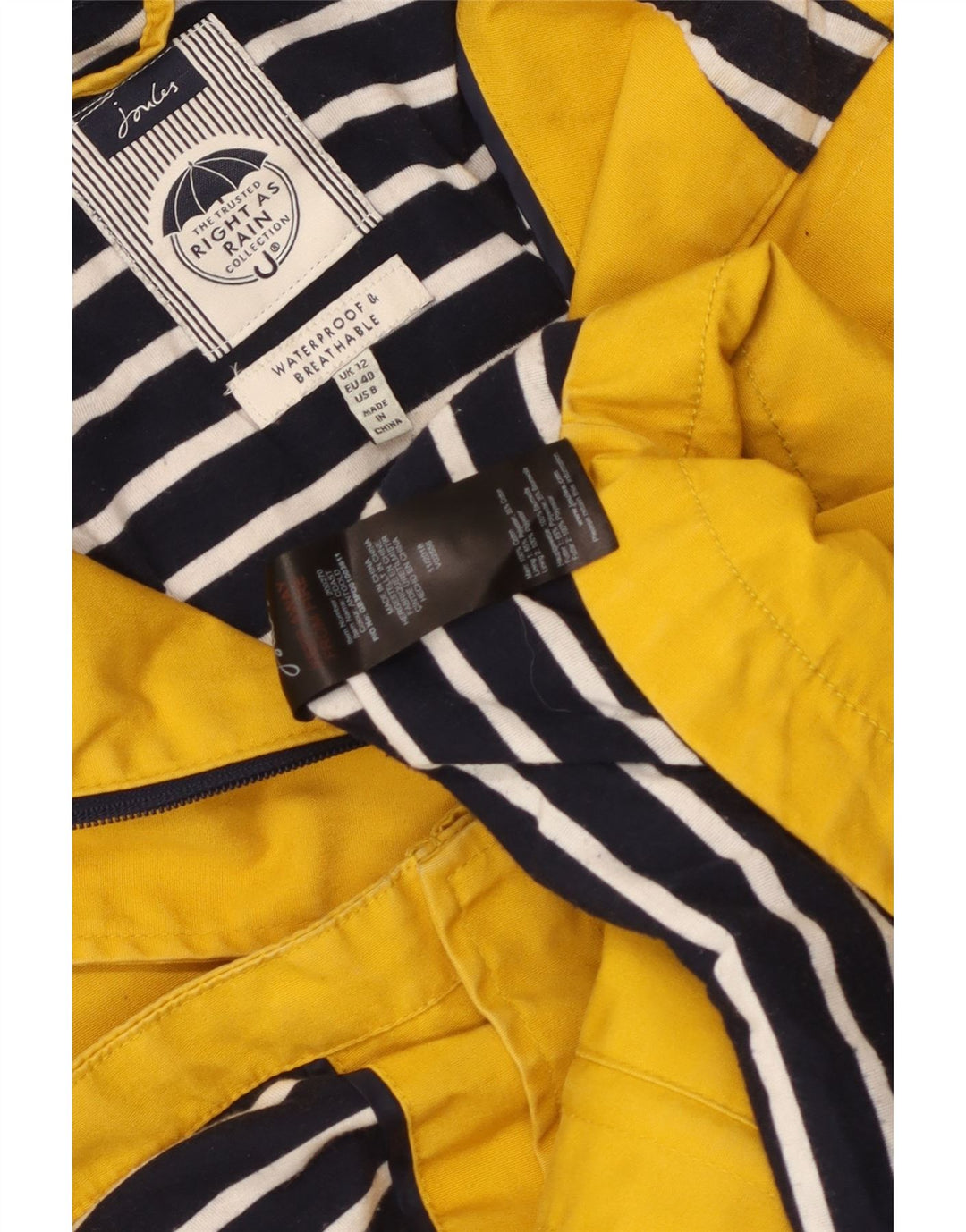 Joules ženska kišna jakna s kapuljačom UK 12 srednje žuti pamuk