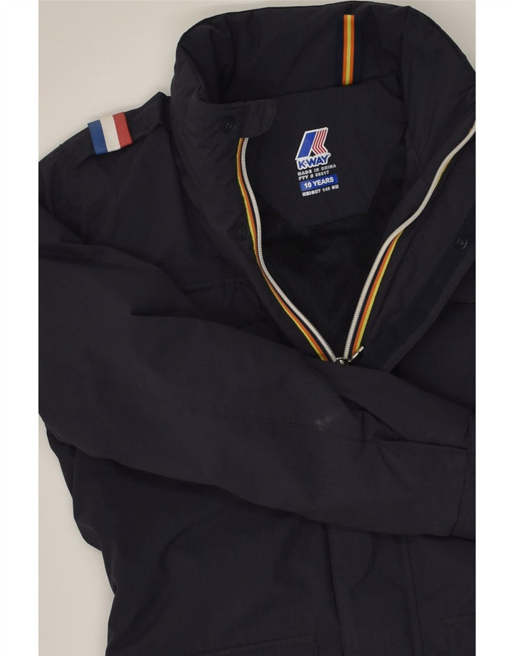 K-WAY Boys Utility Jacket 9-10 Years Navy Blue Polyamide | Vintage K-Way | Thrift | Second-Hand K-Way | Used Clothing | Messina Hembry 