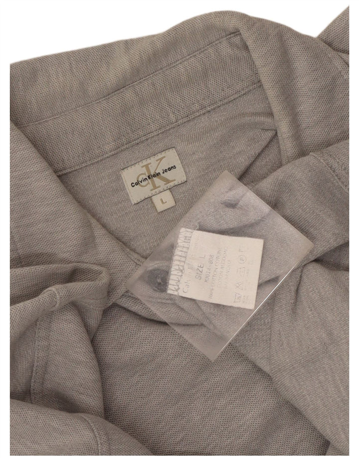 Calvin Klein Jeans muška košulja od velikog sivog flekastog pamuka