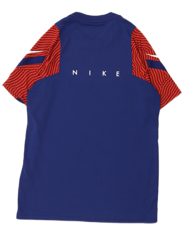Nike Dri Fit Graphic T-Shirt Top Large Blue Colourblock