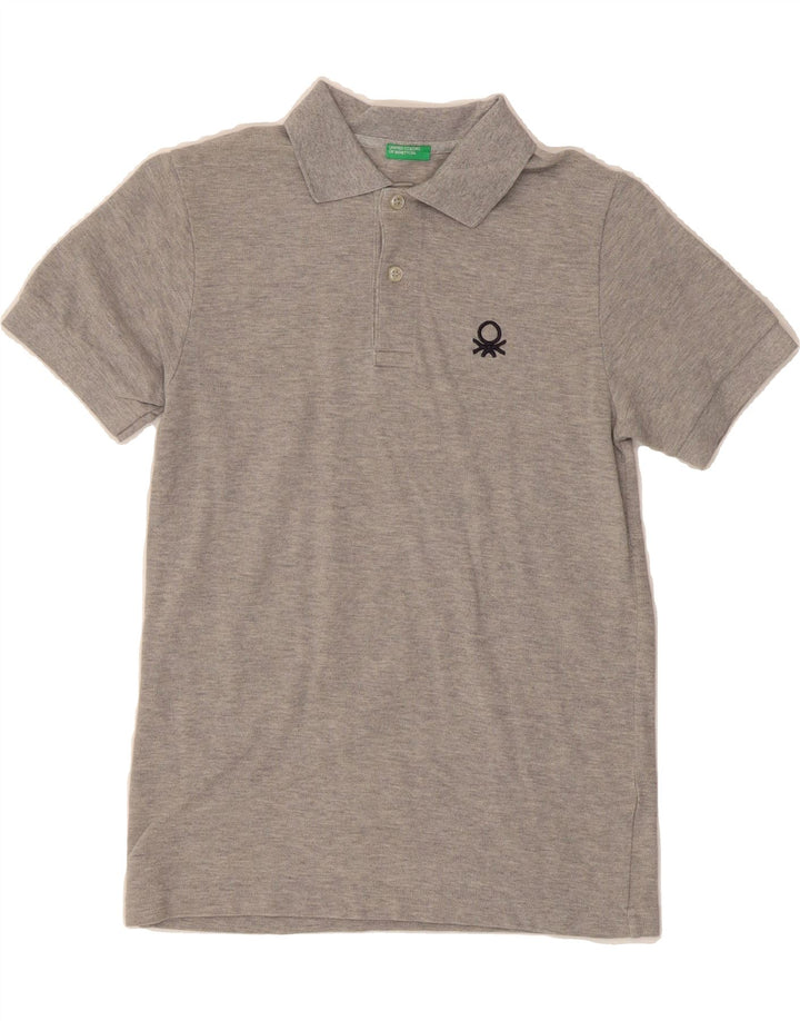 BENETTON Boys Polo Shirt 13-14 Years Grey Cotton Vintage Benetton and Second-Hand Benetton from Messina Hembry 