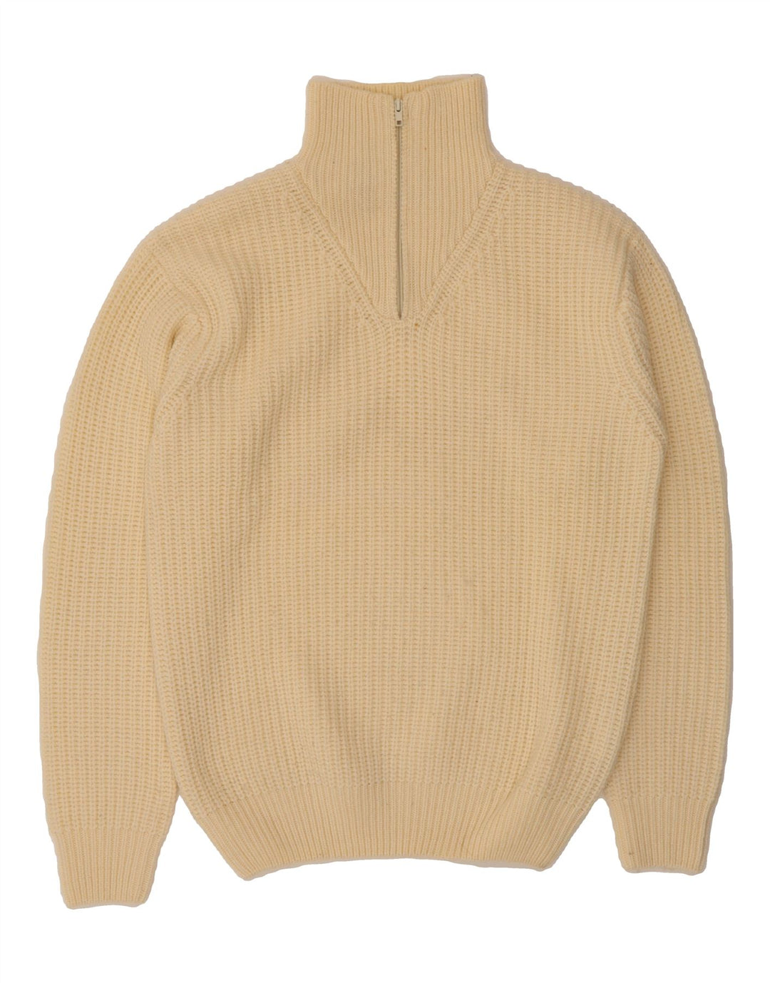 RIFLE Mens Zip Neck Jumper Sweater XL Beige Wool Vintage Rifle and Second-Hand Rifle from Messina Hembry 