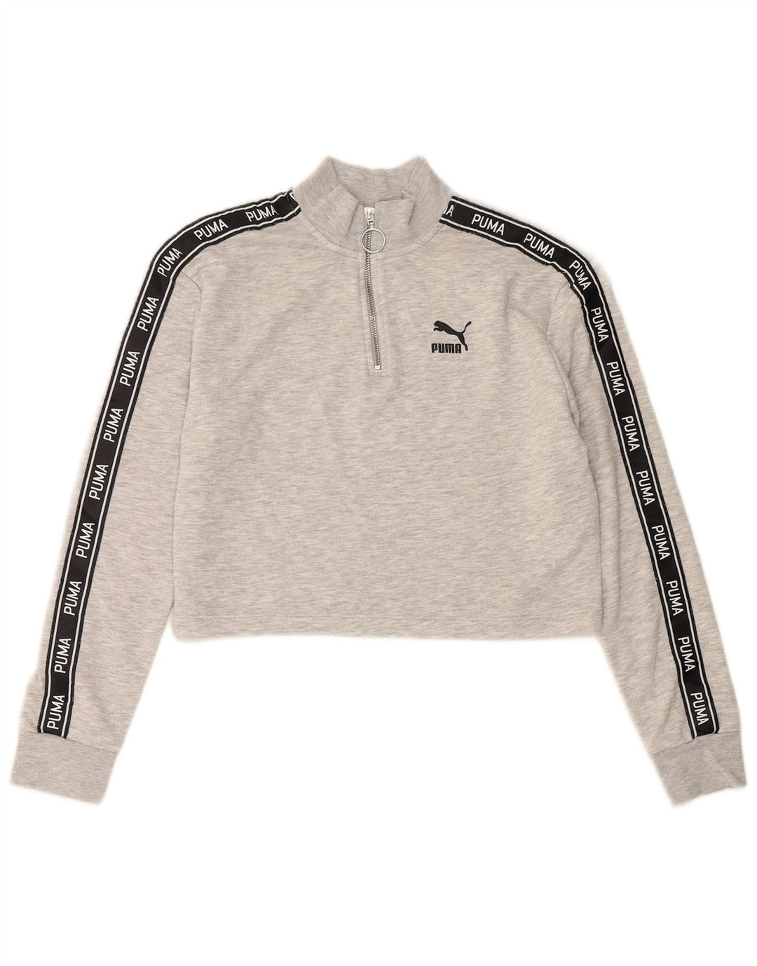 PUMA Ženska skraćena majica s kratkom majicom UK 12 srednje sive boje