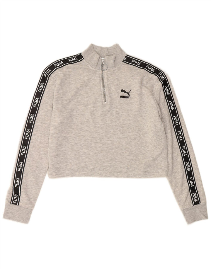 PUMA Ženska skraćena majica s kratkom majicom UK 12 srednje sive boje